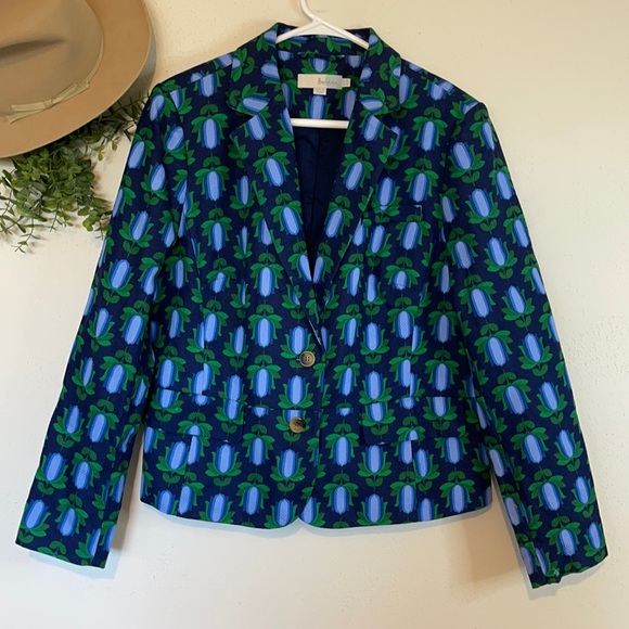 Boden Jackets & Blazers - Boden-Anthropologie-Eclectic Bright Floral Marlborough Blazer Jacket Sz 14